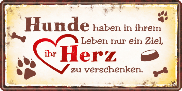 Hunde Herz Metallschild geschenkexpress.ch