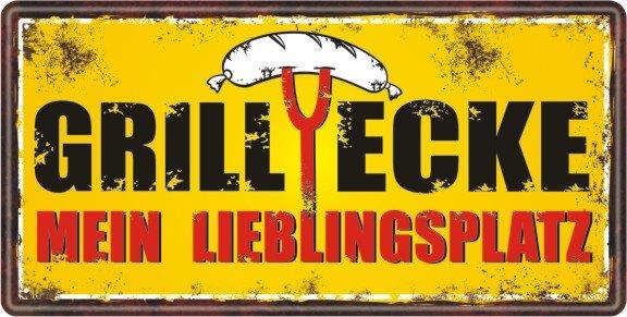 Grill Metallschild Grillecke geschenkexpress.ch
