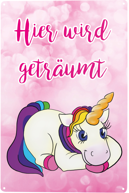 Einhorn Traum Spruchschild geschenkexpress.ch