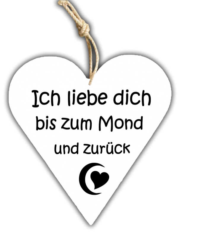 Liebe Mond Holzschild geschenkexpress.ch