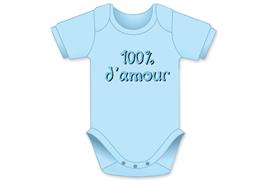 100% d'amour hellblau Body - Grösse 62/68