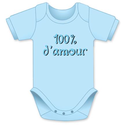 100% d'amour hellblau Body