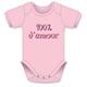 100% d'amour rosa Body - Grösse 62/68