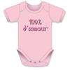 100% d'amour rosa Body - Grösse 62/68