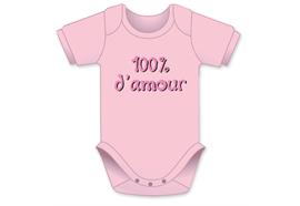 100% d'amour rosa Body - Grösse 62/68