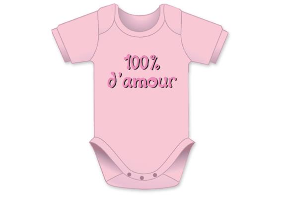 100% d'amour rosa Body - Grösse 74/80