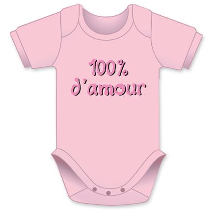 100% d'amour rosa Body