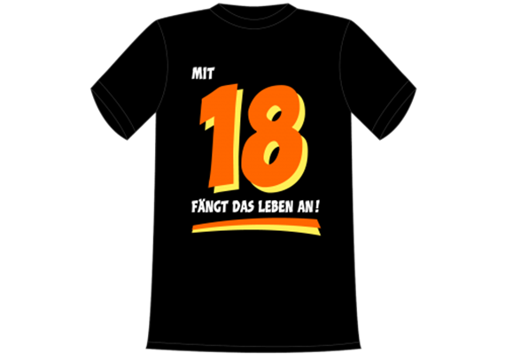 18 fängt Leben an T-Shirt - XL