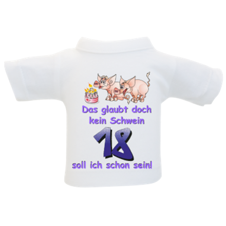 18 Schwein Mini-T-Shirt