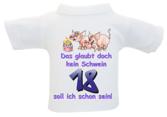 18 Schwein Mini-T-Shirt