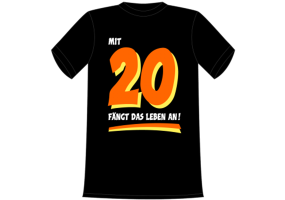 20 fängt Leben an T-Shirt - S