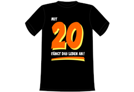 20 fängt Leben an T-Shirt - S