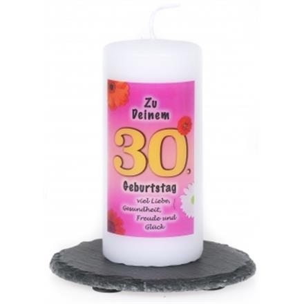 30. Geburtstag Spruchkerze rosa