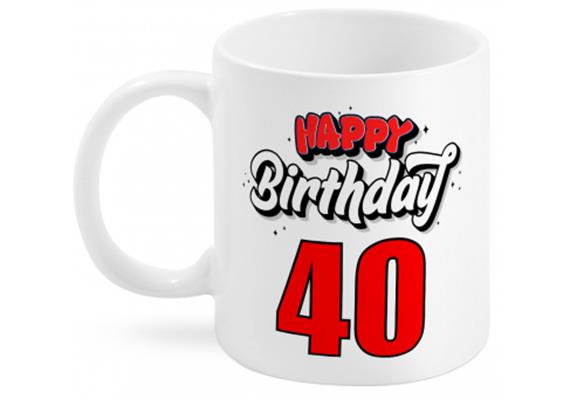 40 Happy Birthday Tasse | Bild 1