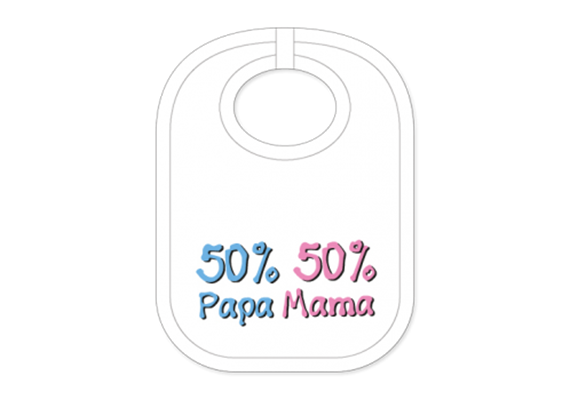 50 % Mama Papa Babylatz - Textilfarbe rosa | Bild 1