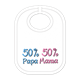 50 % Mama Papa Babylatz - Textilfarbe weiss
