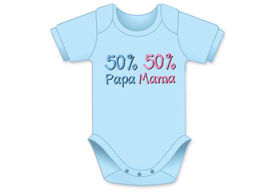 50 % Mama Papa hellblau Body - Grösse 74/80