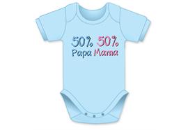 50 % Mama Papa hellblau Body - Grösse 74/80