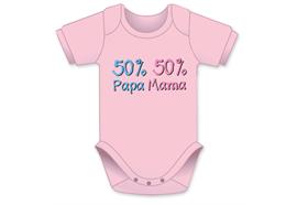 50 % Mama Papa rosa Body - Grösse 74/80