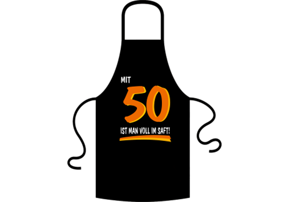 50 voll im Saft Schürze - Textilfarbe schwarz