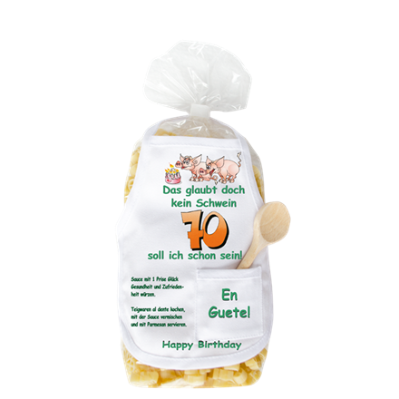 70. Geburtstag Schwein Pasta