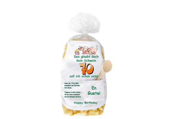 70. Geburtstag Schwein Pasta