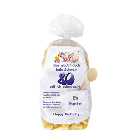 80. Geburtstag Schwein Pasta