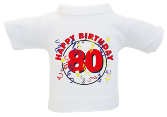80 Happy Birthday Mini-T-Shirt