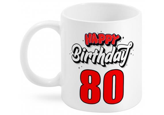 80 Happy Birthday Tasse | Bild 1