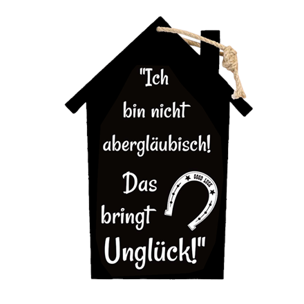 Aberglaube Holzschild