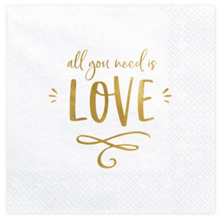 All you need is love Serviette (gold)