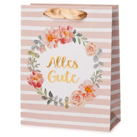 Alles Gute Blumenkranz Geschenktasche (M)