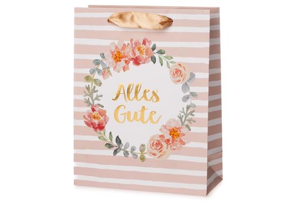 Alles Gute Blumenkranz Geschenktasche (M)