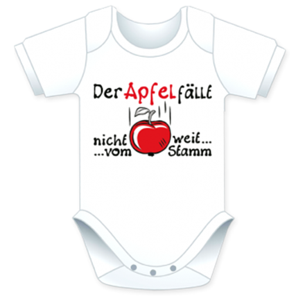Apfel fällt vom Stamm Body