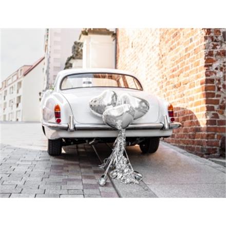 Auto Dekoration Hochzeit (silber)