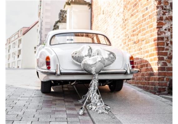 Auto Dekoration Hochzeit (silber) | Bild 1