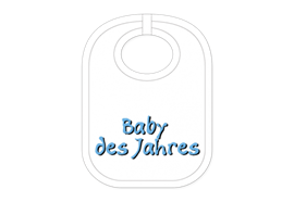Baby des Jahres Babylatz - Textilfarbe hellblau