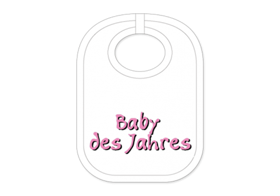 Baby des Jahres Babylatz - Textilfarbe rosa | Bild 1