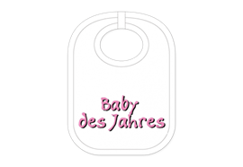 Baby des Jahres Babylatz - Textilfarbe rosa