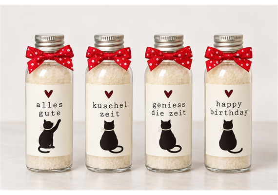 Badesalz Flaschen klein Katzen | Bild 1