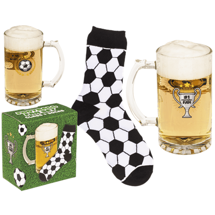 Bierglas Fussball mit Socken