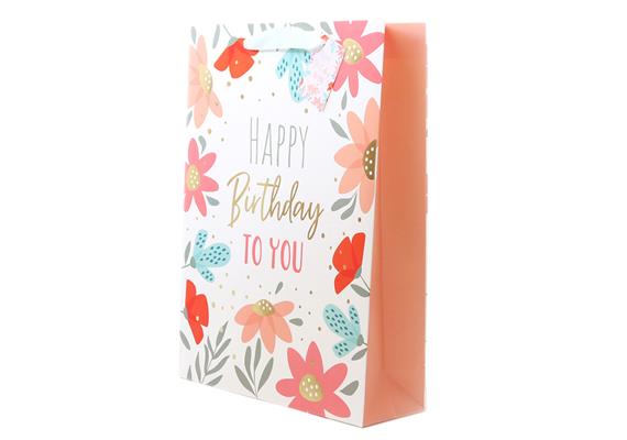 Birthday Blumen Geschenktasche (L)
