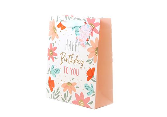 Birthday Blumen Geschenktasche (M)
