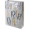 Birthday grau Geschenktasche (L)