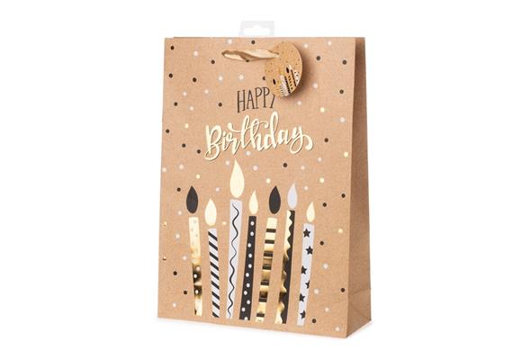 Birthday Kerzen braun Geschenktasche (L)