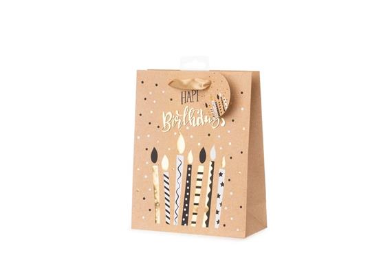 Birthday Kerzen braun Geschenktasche (M)