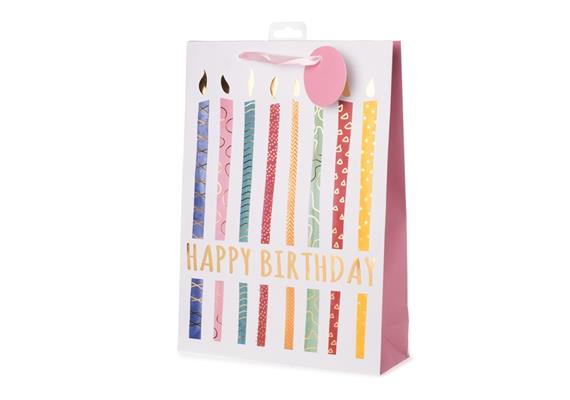 Birthday Kerzen bunt Geschenktasche (L)