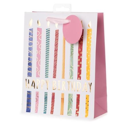 Birthday Kerzen bunt Geschenktasche (M)