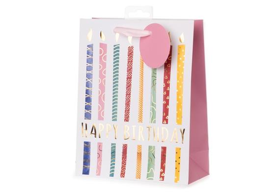 Birthday Kerzen bunt Geschenktasche (M)