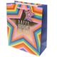 Birthday Stern Neon Geschenktasche (L)